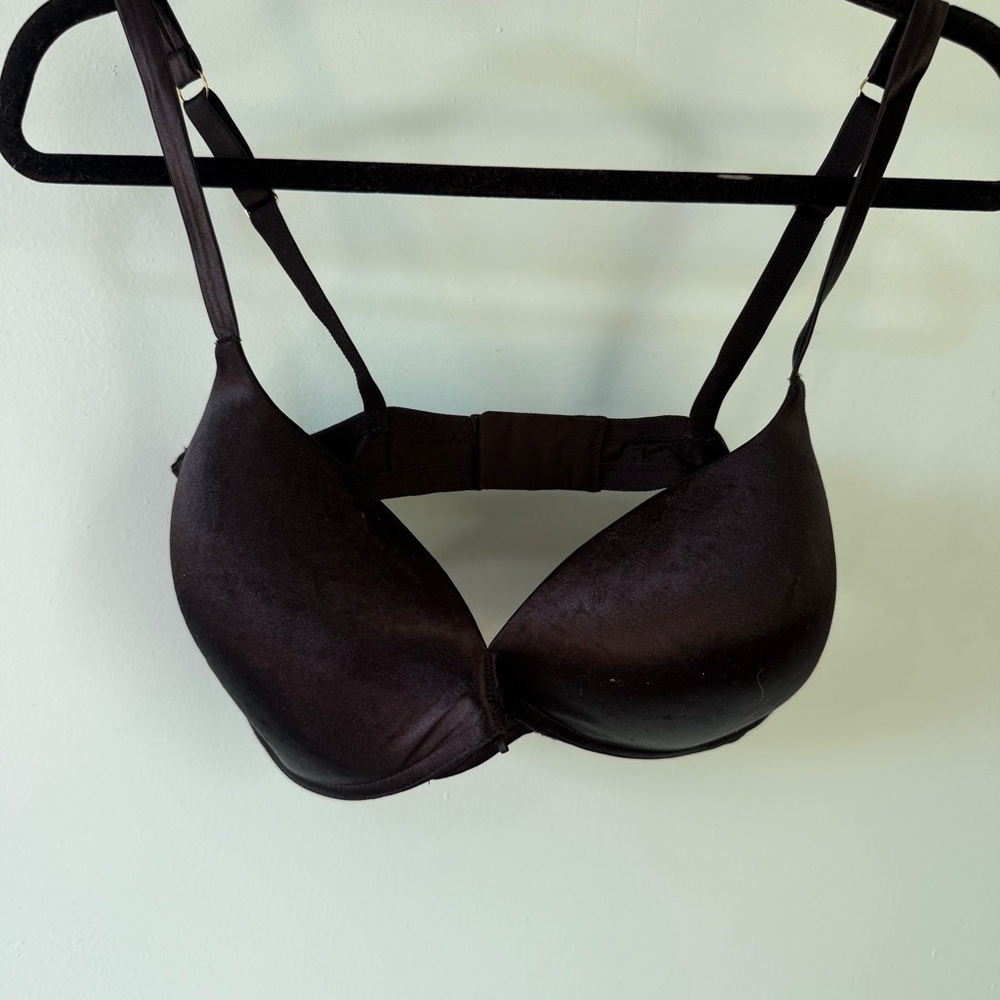 Y2K Victorias Secret Demi Bra 40D Lightly Lined Underwire Black